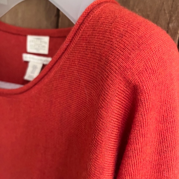 Telluride 💯 Extrafine Merino Wool Terracotta Sweater Boat Neck High Low Size M - Picture 4 of 15
